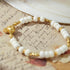 White Shell & Gold Bunny Bracelet | Lucky Charm Jewelry