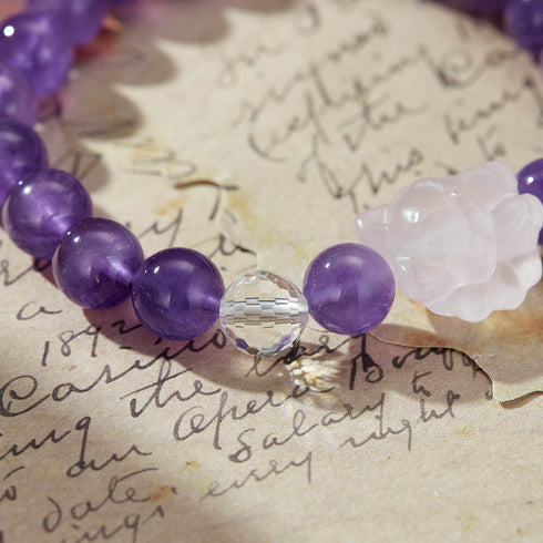 Amethyst & Rose Quartz Bracelet | Love, Serenity & Spiritual Clarity