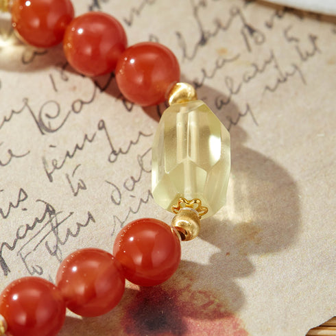 Carnelian & Citrine Energy Bracelet - For Vitality, Abundance, and Emotional Balance