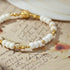 White Shell & Gold Bunny Bracelet | Lucky Charm Jewelry