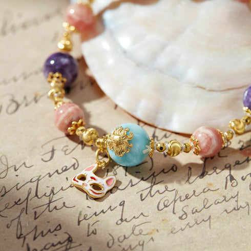 Colorful Gemstone & Gold - Accent Lucky Bracelet | Energy & Charm