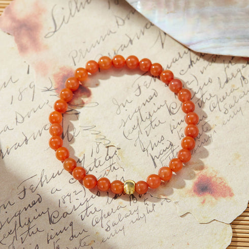 Red Agate & Gold Accent Vitality Bracelet | Energy & Passion
