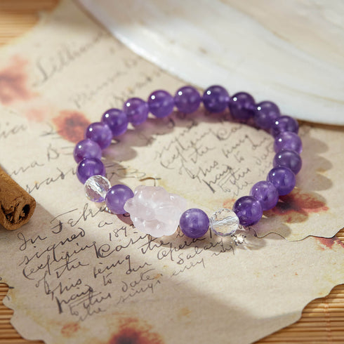 Amethyst & Rose Quartz Bracelet | Love, Serenity & Spiritual Clarity