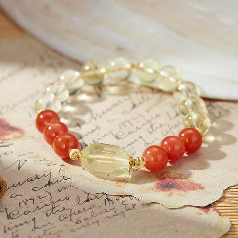 Carnelian & Citrine Energy Bracelet - For Vitality, Abundance, and Emotional Balance