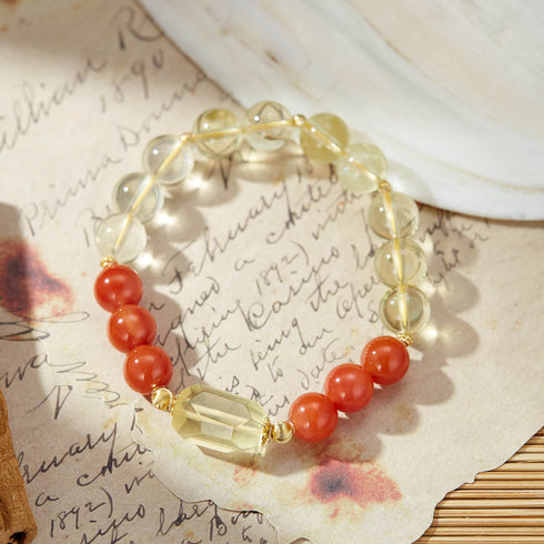 Carnelian & Citrine Energy Bracelet - For Vitality, Abundance, and Emotional Balance