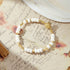 White Shell & Gold Bunny Bracelet | Lucky Charm Jewelry