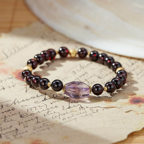 Garnet & Amethyst Energy Bracelet | Vitality & Spiritual Growth