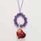 Natural Amethyst & Preserved Flower Phone Charm | Love & Serenity