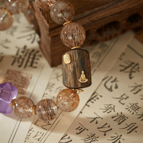 Rutilated Quartz & Mixed Gemstone Spiritual Bracelet | Energy & Serenity