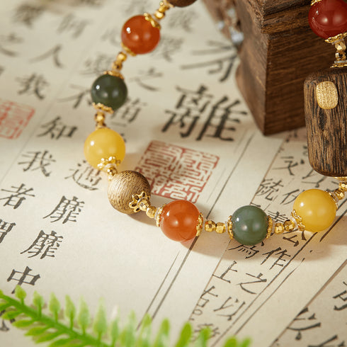 Multi - Gemstone & Wood Spiritual Bracelet | Energy & Serenity