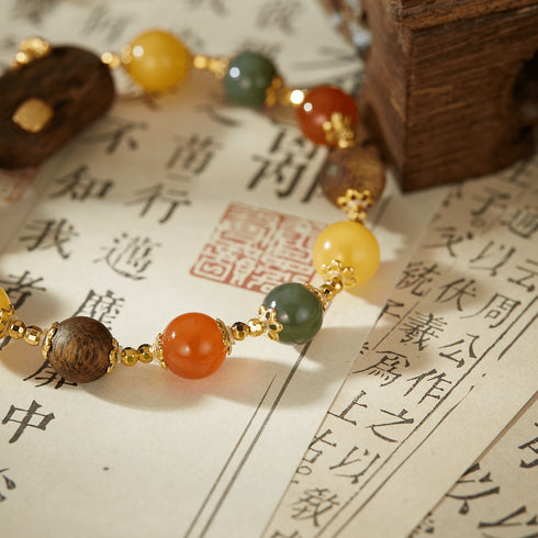 Multi - Gemstone & Wood Spiritual Bracelet | Energy & Serenity