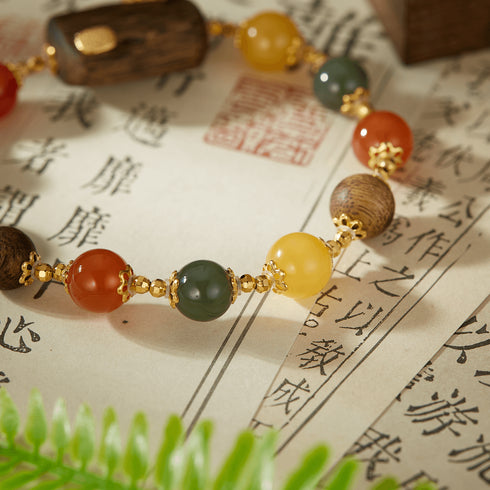 Multi - Gemstone & Wood Spiritual Bracelet | Energy & Serenity