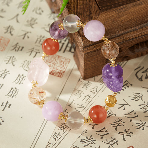 Colorful Gemstone & Pixiu Luck Bracelet | Love & Prosperity