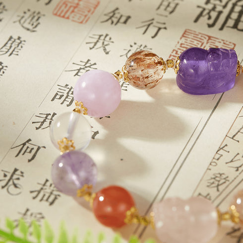 Colorful Gemstone & Pixiu Luck Bracelet | Love & Prosperity