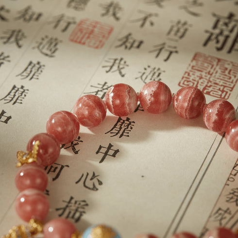 Rhodochrosite & Blue Gem Prosperity Bracelet | Love & Energy
