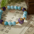Larimar & Purple Gem Sunburst Bracelet | Energy & Serenity