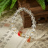 Clear Crystal & Red Prosperity Charm Bracelet | Luck & Energy