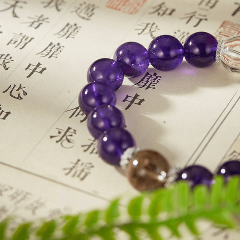 Amethyst & Phantom Quartz Serenity Bracelet | Healing & Prosperity