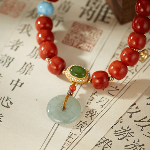 Red Agate & Jade Prosperity Bracelet | Energy & Healing