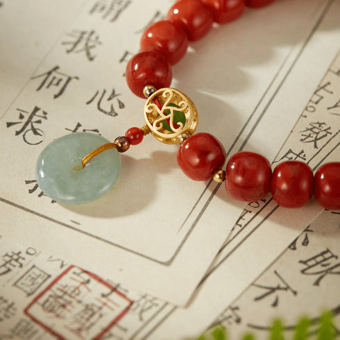 Red Agate & Jade Prosperity Bracelet | Energy & Healing