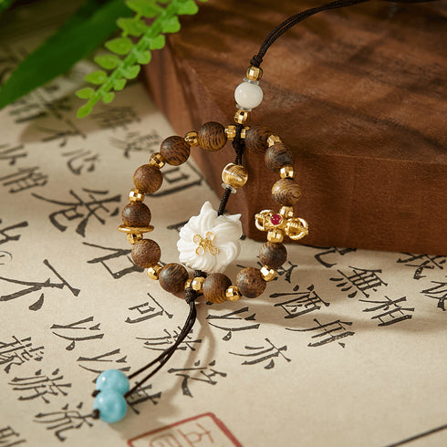 Agarwood & Mammoth Ivory Fox Phone Charm | Energy & Serenity