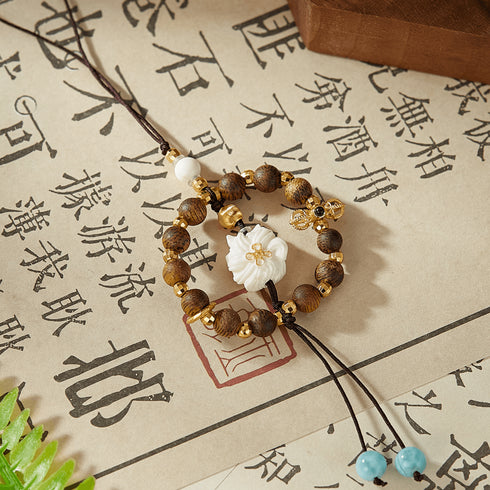 Agarwood & Mammoth Ivory Fox Phone Charm | Energy & Serenity