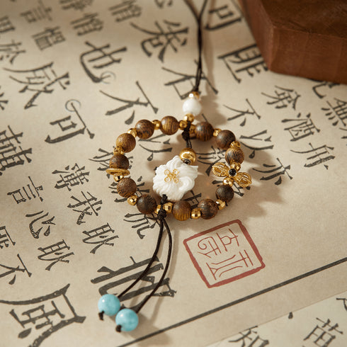 Agarwood & Mammoth Ivory Fox Phone Charm | Energy & Serenity