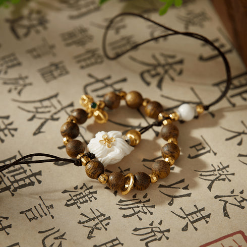 Agarwood & Mammoth Ivory Fox Phone Charm | Energy & Serenity