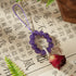 Natural Amethyst & Preserved Flower Phone Charm | Love & Serenity