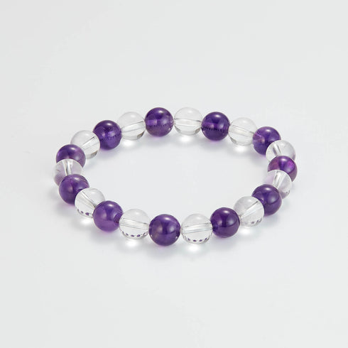 Amethyst & Clear Quartz Bracelet | Intuition & Clarity
