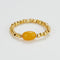 Gold - Beaded Yellow Agate Luck Ring | Prosperity & Vitality