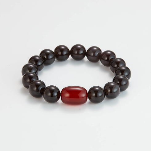 Obsidian & Red Agate Bracelet | Grounding & Vitality Boost